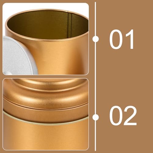 Kichvoe 6pcs Tea Tin Canisters with Airtight Double Lids, Metal Loose Leaf Tea Storage Containers, Small Kitchen Canisters for Coffee Sugar Candy, Rose Gold Matte - Image 6