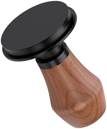 Normcore 58mm Spring Loaded Coffee Tamper V4.1 with Click Feedback, Titanium PVD Flat Base, Self-Leveling Espresso Tamper for 58mm Portafilters, Genuine American Walnut Handle by NORMCORECOFFEETOOLS