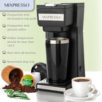Mixpresso Coffee Maker Single Serve For Ground Coffee & Compatible With K Cup Pods, With 14oz Travel Mug & Reusable Filter For Home, Office & Camping. - Image 3