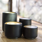 Fellow Monty Milk Art Espresso Cups - Small Double Wall Ceramic Demitasse, Matte Black with Graphite Base, 3 oz Cup (Set of 2) - Image 5