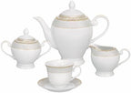 Lorren Home Trends 57-Piece Porcelain Dinnerware Set, Alina-GD, Service for 8 - Image 5