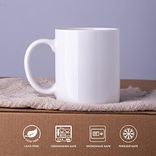 GBhome White Coffee Mugs Set of 12, 12 oz Ceramic Coffee Cups - Image 7