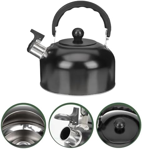 3l Stainless Steel Whistling Tea Kettle with Black Handle - Image 4