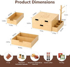 Coffee Pod Drawer, Wooden K Cup Holder with Tree Shape Mug Holder and Side Storage Box, 2-Tier K Pod Drawer Coffee Maker Machine Stand(80 Kcups+60 Tea Bags Capacity) - Image 2