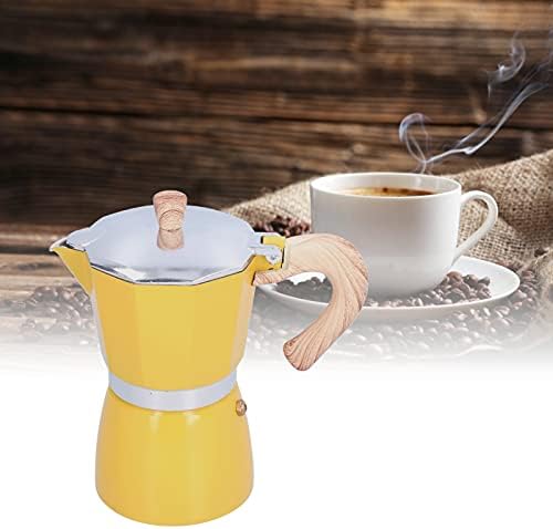 Gavigain Classic Italian Coffee Pot 6 Cup/10 Oz Stovetop Espresso Maker for Gas & Electric Stove Top for Greca Coffee Maker, Cafeteras or Latte Yellow - Image 5