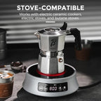 Bincoo Triple Valve Moka Pot 2 Cups - 316 Stainless Steel Stovetop Espresso Maker, Heavy Duty Italian Coffee Pot for Home Barista,Rich Crema - Image 2
