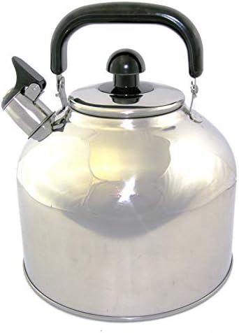 Stainless Steel Whistling Tea Kettle Large 7 Quart Teapot with Mesh Infuser 6.3 Liter Hot Water Pot Removable Lid Covered Handle Big Teapot For Making Fresh Brewed Iced Tea or Coffee Loud Whistle by Ballington