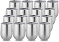 DOMICARE Stainless Steel Wine Tumbler Bulk with Lid, Personalized Insulated Tumblers Set, 12oz Travel Coffee Cups Pack of 16, Stainless steel by VisittheDOMICARE