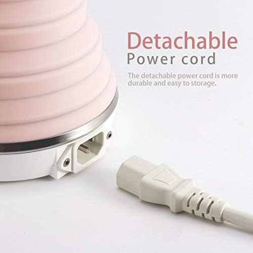 Food Grade Silicone Portable Collapsible Electric Travel Kettle (Pink) - Image 5