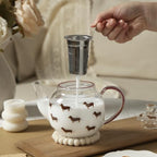 Clear Glass Teapot with Dachshund Dog Decal 700ml, London Pottery Borosilicate Loose Leaf Tea Maker with Stainless Steel Infuser - Image 7
