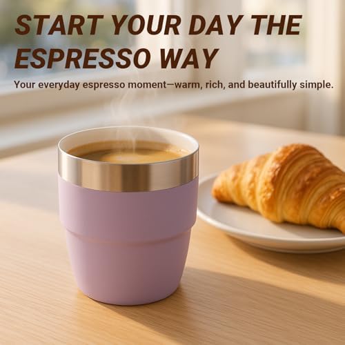 2 Pack 4 oz Espresso Cup with 2 Pack 13 oz Glass Tumbler/Iced Coffee Cup - Image 6