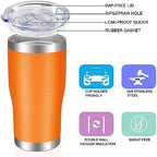 VEGOND 20oz Tumbler Stainless Steel Tumbler Cup with Lid And Straw Vacuum Insulated Double Wall Travel Coffee Mug(Orange 12 Pack) - Image 3