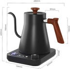 Electric Gooseneck Kettle, 1200W, 900ml Capacity, Stainless Steel Interior, Keeps Warm, Auto Shut-Off, Digital Display, Real-time Temperature Control - Image 4