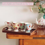 BTaT- Large Coffee Mugs, 12 oz, Set of 4, Floral Mugs for Coffee Cups Set, Porcelain Bone China, Tea Mug, - Image 4