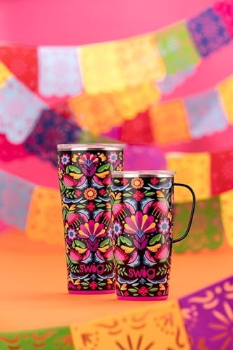 Swig Life Stainless Steel 22oz Travel Mug, Insulated Tumbler with Handle and Lid, Cup Holder Friendly, Dishwasher Safe, Caliente - Image 3