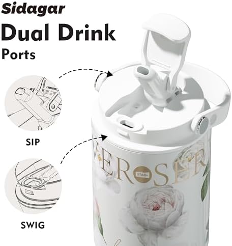 26 oz Insulated Stainless Steel Tumbler with Straw & Handle White - Image 3