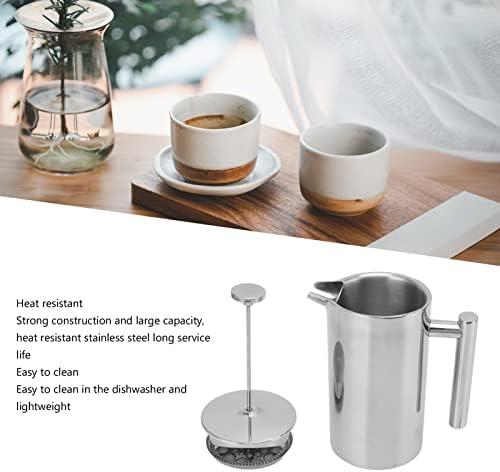 Stainless Steel Insulated Coffee Press with Screens, French Press Coffee Tea Maker, Dishwasher Safe, Double Wall Teapot Hand Brewed Insulated Caffettiere for Good Coffee and Tea(800ML) - Image 5