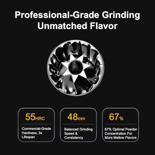 V6 Pro Portable Electric Burr Coffee Grinder, 60 Settings, Silver - Image 6