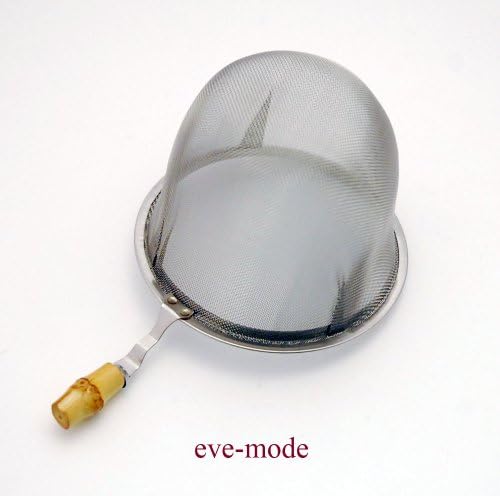 eve-mode 18-8 stainless steel tea strainer with genuine bamboo pattern 74-55 size 74mm depth 55mm - Image 2