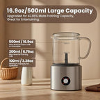 Detachable Milk Frother, 4 in 1 Milk Frother and Steamer, Dishwasher Safe, Glass Frother 16.9oz Warm and Cold Foam Maker, Electric Milk Frother for Coffee, Latte, Hot Chocolate (Brilliant Silver) - Image 2