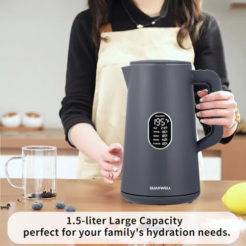 1.5L Electric Kettle Temperature Control, Gray - Image 2