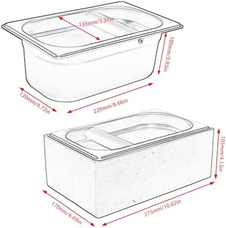 DIBTSA Knock Box Espresso, Coffee knockbox with Rubber Knock Bar and Anti-slip Pad, Commercial Use Large Capacity, Stainless Steel and Wooden, Espresso Accessory - Image 4