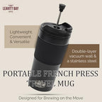 Black Portable French Press Travel Mug & Coffee Maker - Image 2
