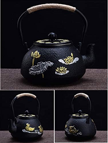 tetsubin Cast iron Tea Kettle workshop Healthy japanese Tea pot with Stainless Steel Infuser（40 oz） - Image 3