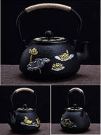 tetsubin Cast iron Tea Kettle workshop Healthy japanese Tea pot with Stainless Steel Infuser（40 oz） - Image 3