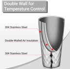 Beasea Stainless Steel Cups 19 oz, 6 Pack Large 18.6oz 550ml Stainless Steel Drinking Cups Tumbler Stackable Double Wall Insulated Individual Metal Pint Glasses Tin for Home Party Camping - Image 4