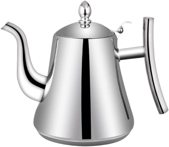 Tea Pot 1.5L Household Large Capacity Stainless Steel Teapot with Filter Home Kitchen Kettle Cool Kettle Gold/Silver Teapot for Infuser (Color : B, Size : 1.5L) by UNNS