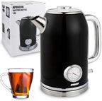 APOXCON Electric Kettle with Thermometer, 60.87 oz Tea Kettle - Black by APOXCON