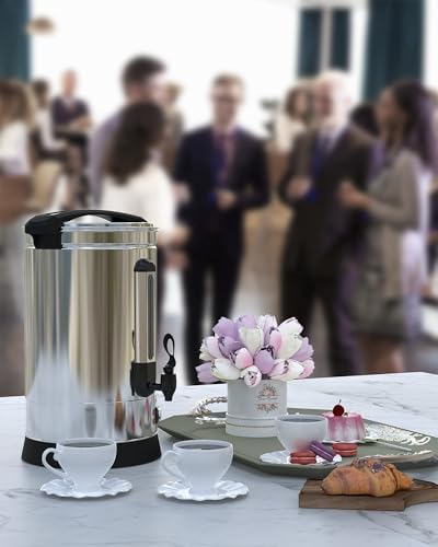 120-Cup Commercial Coffee Urn – 18L Large Stainless Steel Electric Coffee Maker for Churches, Meeting Rooms, Lounges, and Large Gatherings - Image 7