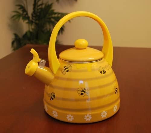 Whistling Tea Kettle for Stove Top Enamel on Steel Teakettle, Supreme Housewares Bee Hive Design Teapot Water Kettle Cute Kitchen Accessories Teteras (2.4 Quart, Bee Hive) - Image 3