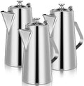 Honeydak 3 Pcs Stainless Steel Pitcher with Lid 2 Liter Stainless Steel Kettle Metal Cold Water Pitcher Large Capacity Tea Kettle Jug Beverage Dispenser with Handle for Home Restaurant Office (Sliver) by Honeydak