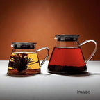 Four Life 841 Teapot Glass, Heat Resistant, 18.9 fl oz (532 ml), For 3 Cups, Lid with Tea Strainer, One Hand, Microwave and Dishwasher Safe, Not Direct Fire, Fuji Glass Teapot - Image 2