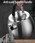 Stainless Steel Stovetop Whistling Tea Kettle 316 - 4L Fast Water Boiler, Whistles When Water Boils - Image 2
