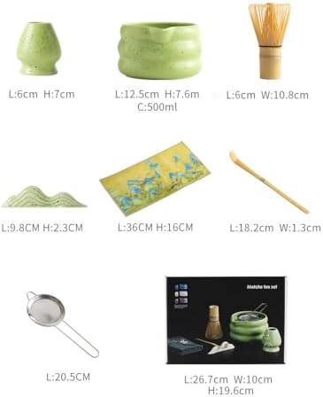 Matcha Tea Making Set 7 Piece Pack in Matcha Green, Ceramic Japanese Style Tea Ceremony Kit with Bowl, Whisk, Scoop and Stand for Home Use - Image 7