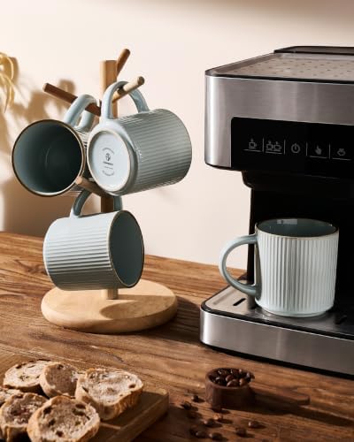 famiware Coffee Mug Set of 4, Star 12 oz Ceramic Mugs Cups Set with Handle - Image 7