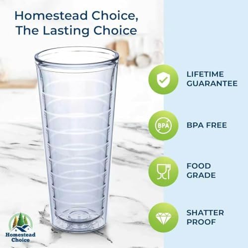 Insulated Drinking Glasses 22oz 4-pack - Great for Iced Coffee & Hot Drinks - Image 3