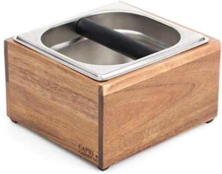 Knock Box | Large Capacity Espresso Knock Box | Non-Slip Base Knock Box Espresso | Coffee Knock Box | Shock Absorbant Espresso Knock Box and tamp station | Knock box for espresso coffee grounds by Capri+%26+Camden+Co.