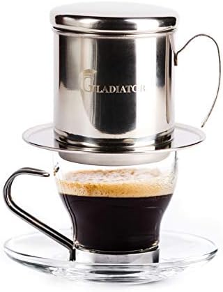 Vietnamese Coffee Maker Filter Phin, Small French Press Portable Cup, Single Serve Coffee Makers, Gift for coffee lovers by Gladiator+Coffee