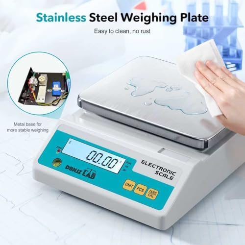 Lab Scale 5000g x 0.01g High Precision Electronic Analytical Balance g/lb/oz/dw/ct/dr Laboratory Scientific Scale with Calibration Weight Dual Power Supply Jewelry Scale - Image 5
