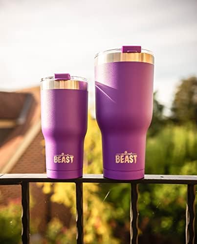 Beast 30 oz Tumbler Stainless Steel Vacuum Insulated Coffee Ice Cup Double Wall Travel Flask (Purple) - Image 4
