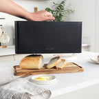 Salter BW13564EU7 Toronto Bread Bin With Chopping Board – Countertop Storage Box With Wooden Base for Cutting & Serving, Rectangular Bread Holder Container for Kitchen, Easy To Clean, Acacia, Black - Image 2