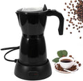 Coffee Pot Electric Espresso Coffe Maker, 300ml 6 Cups Aluminum Moka Pot with Overheat Protection and Detachable Base, Portable Italian Moka Maker, 450W, Black by ForBetterLife