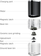 Rechargeable Electric Coffee Bean Grinder 155ml for Home Use - Image 3