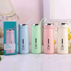 Double Wall Glass Bottle Drinkware Espresso Coffee Mug Beer Tumbler Cups Strawberry Milk Tea Mugs Shot Glass Bottle (301-400ml,Blue) - Image 3