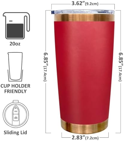 20 oz Tumbler Bulk Stainless Steel Tumblers with Lids and Straws Bright Red - Image 2