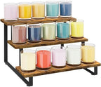 ELITEROO 3 Tier Wooden Display Rack, Portable Products Display Stand, 3 Step Straight Display Shelves for Retail Table Top, Counter Top, Craft Shows, Farmers Market, Tradeshows, Vendors by ELITEROO